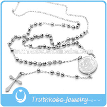 Truthkobo Supply High Polishing 3MM Ball Beads Religious Rosary WIth San Benito